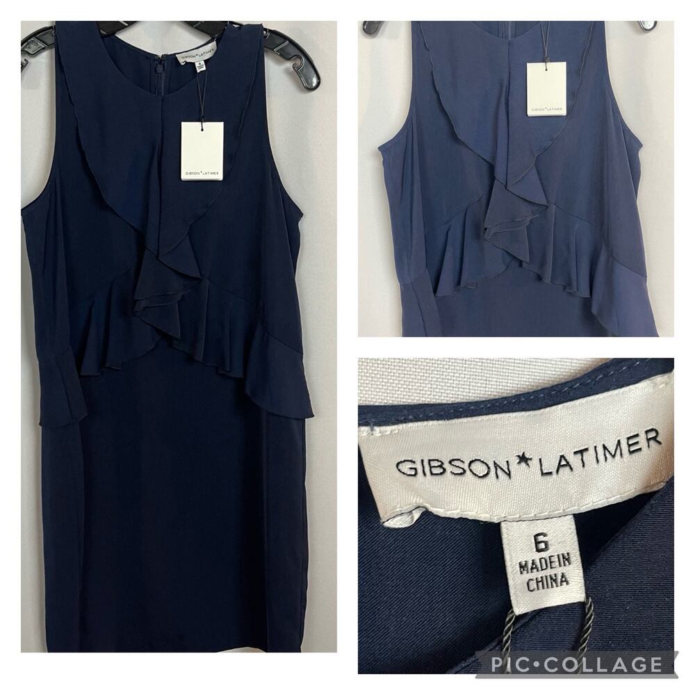 Gibson & Latimer Ruffle Sleeveless Dress 6 NWT